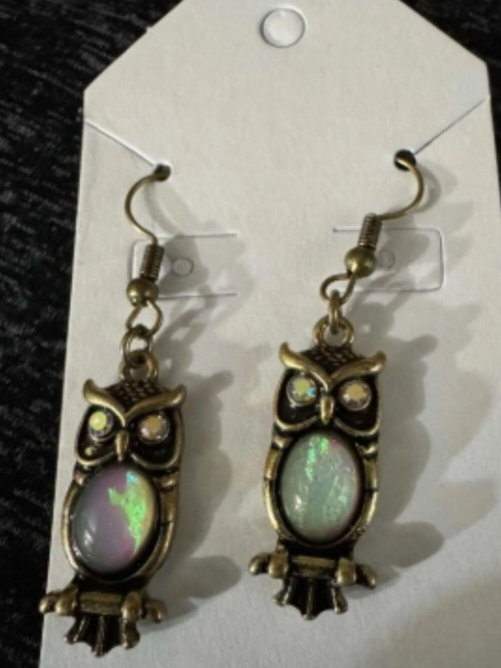 handmade owl dangle earrings